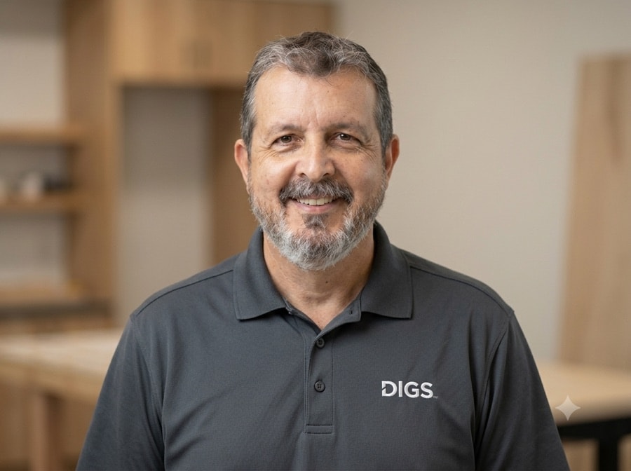 Eric Dexter in a DIGS polo at the shop