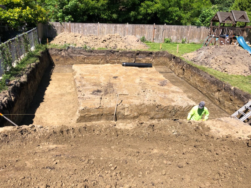 Groundwork foundation dugout construction