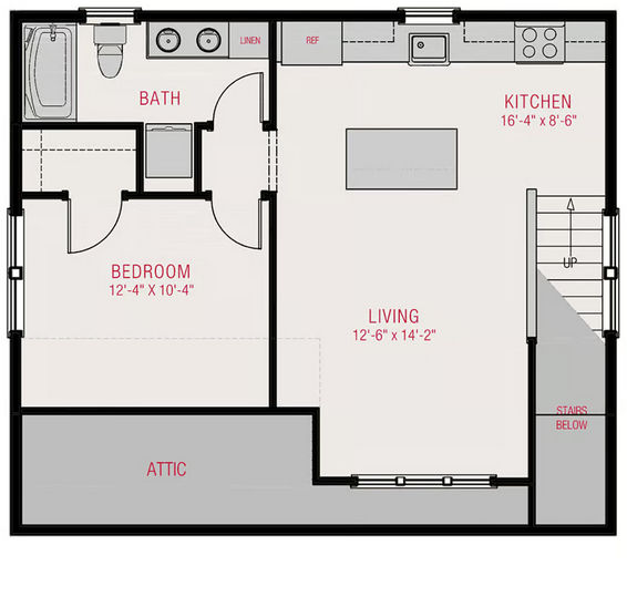 DADU Apartment Above Garage Custom with Bedroom Bathroom and Kitchen