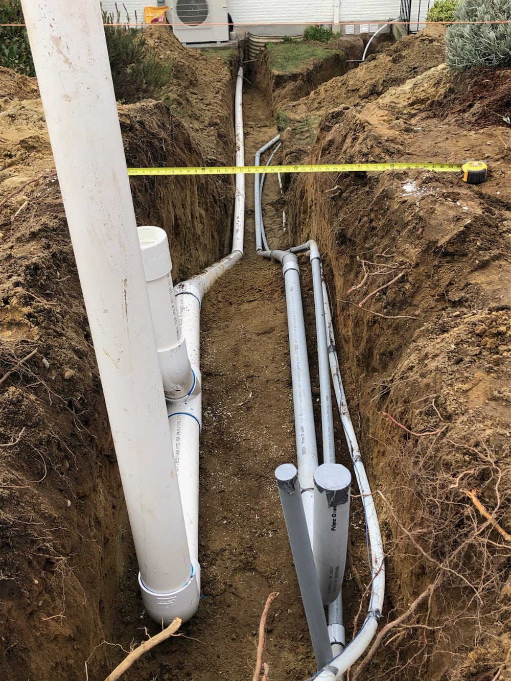 water line installation during custom home construction Snohomish County WA